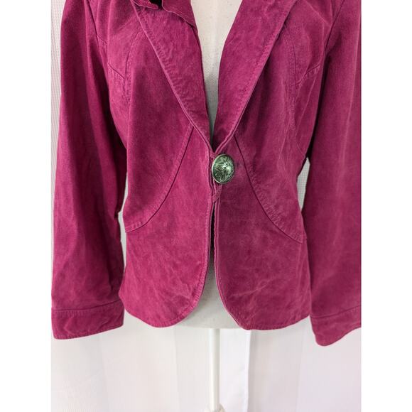 Women's Pink Leather Jacket - Picture 6 of 14